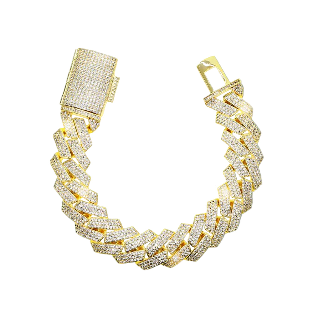 BRAZALETE CUBANA 20MM ORO 18K