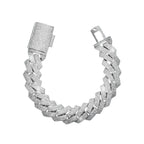 BRAZALETE CUBANA 20MM ORO BLANCO 18K