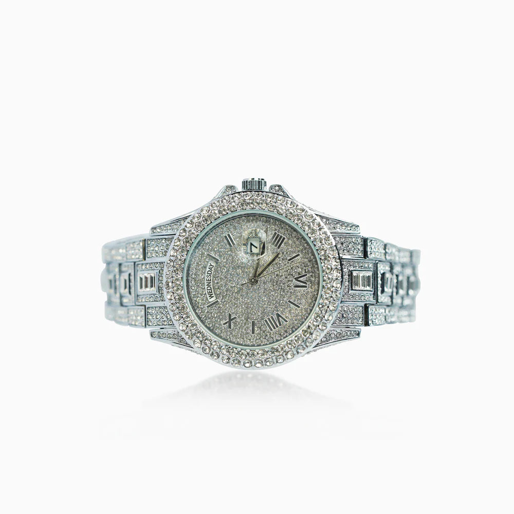 RELOJ ICED FROZEN ORO BLANCO