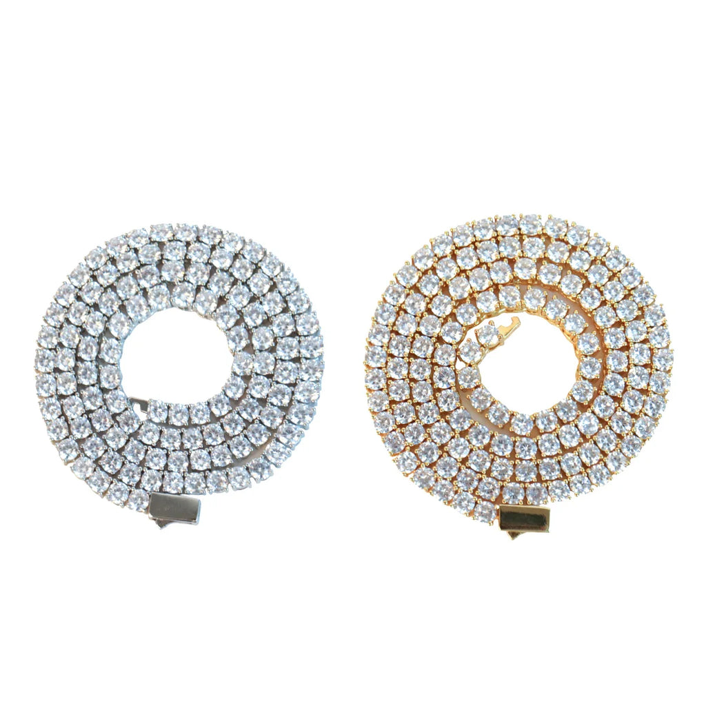 CADENA TENIS ORO BLANCO 18K