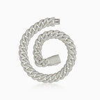 CADENA CUBANA RICH BOSS 20MM ORO BLANCO 18K