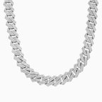 CADENA CUBANA 20MM ORO BLANCO 18K